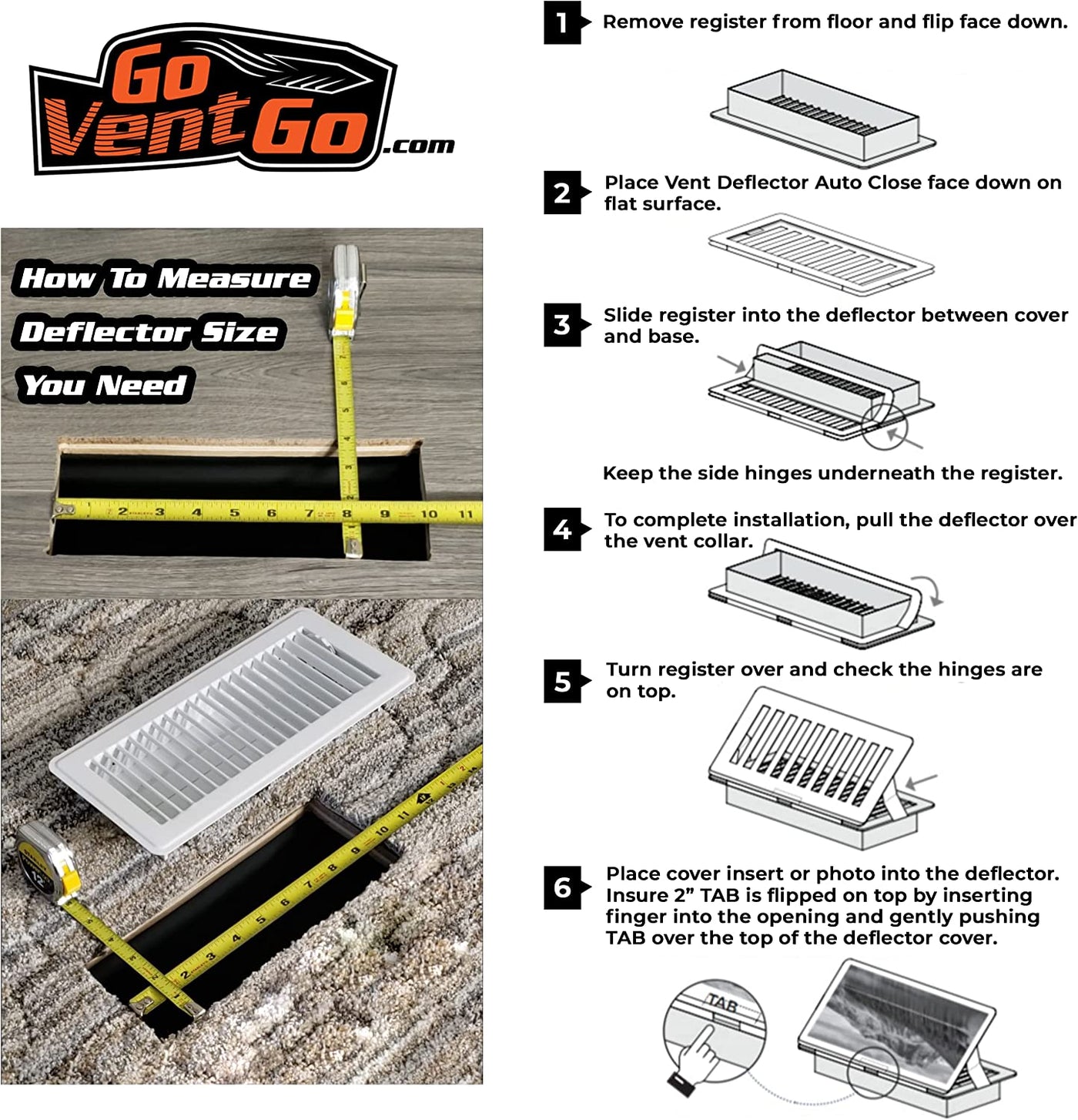 Vent Deflector - 2"x10"